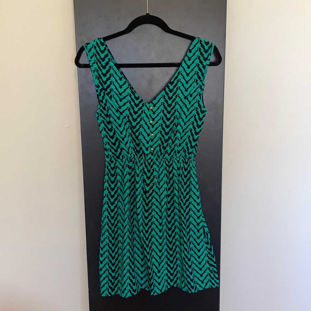 Green and Black dress